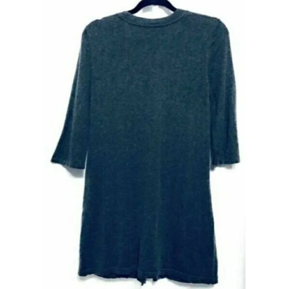 J Jill Womens Size XS Dark Gray Long Cardigan Sweater Cotton Cashmere